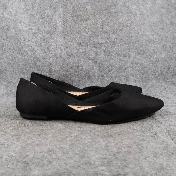 Time and Tru Shoes Womens 6 Flats Black Slip On D'Orsay Pointy Toe Memory Foam - Picture 1 of 12